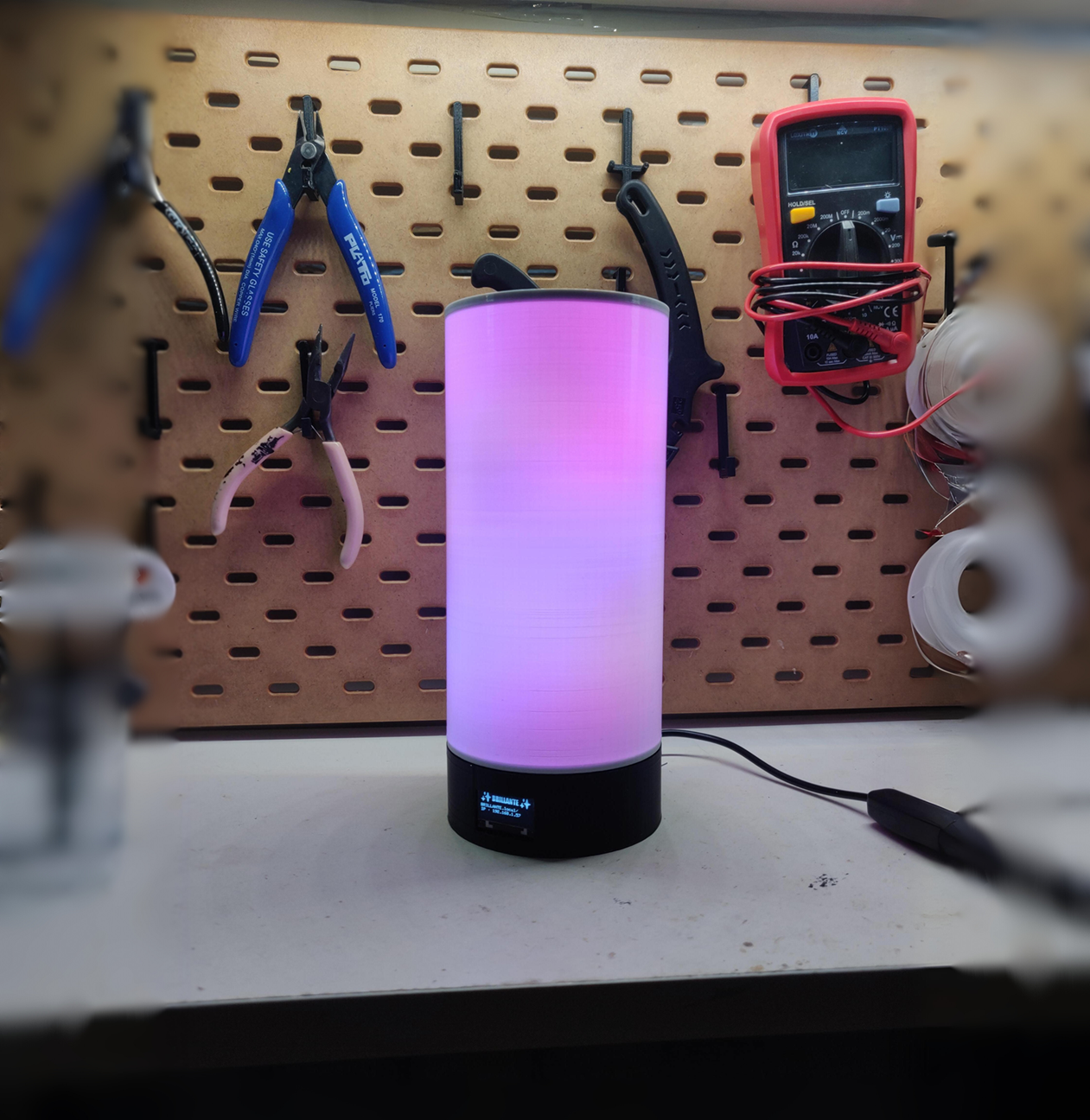 Lampe connectée - ESP8266, 80 LED adressables, écran OLED